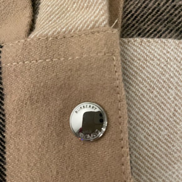 SOLD - Burberry Exaggerated Check Wool Cotton Overshirt - Picture 4 of 8